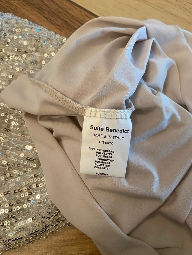 Tubino Suite Benedict paillettes argento