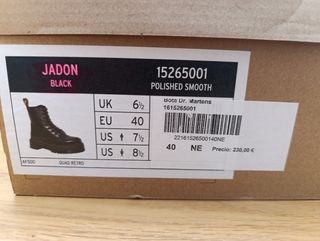 BOTAS DR. MARTENS 40 NEGRO