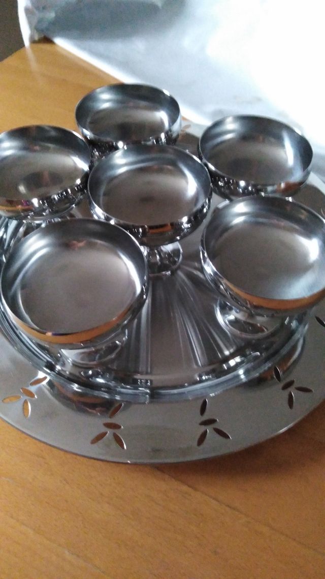 Vassoio e 6 coppe AMC