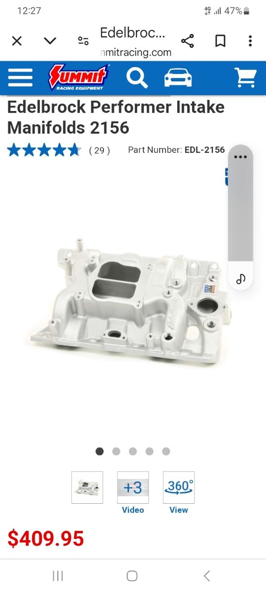 Admision Pontiac V8 Edelbrock modelo 2156