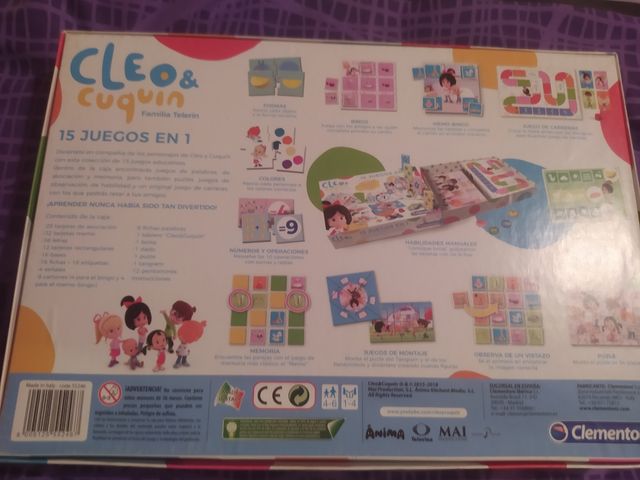 Juego mesa Cleo y Cuquin. 15 juegos en 1