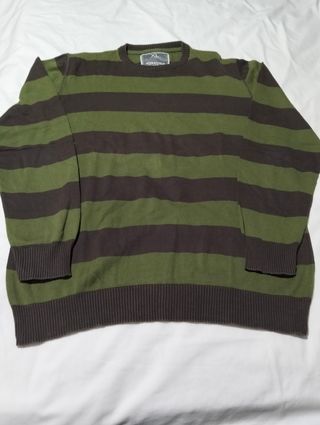 jersey de rayas verde y marrón 