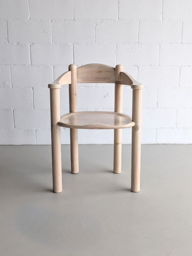 Sedia in legno massello anni '80