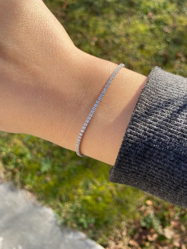 Bracciale tennis argento e zirconi