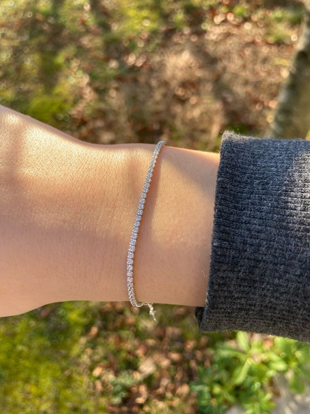 Bracciale tennis argento e zirconi