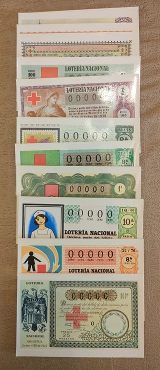 12 postales Lotería Nacional