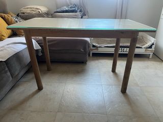 Mesa camilla con cristal
