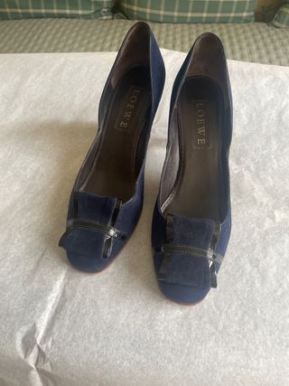 Zapatos tacon Loewe ante azul marino