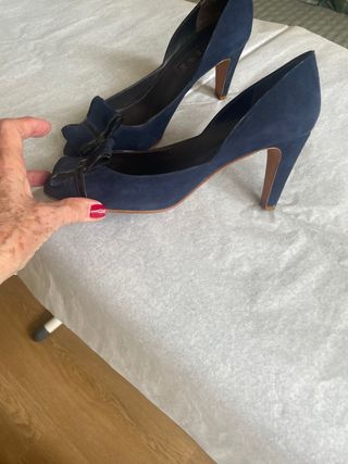 Zapatos tacon Loewe ante azul marino