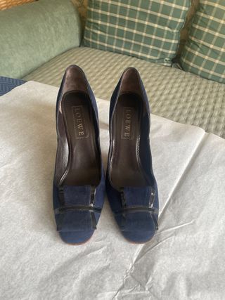 Zapatos tacon Loewe ante azul marino