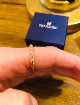 Anillo Oro Rosa Swarovski 