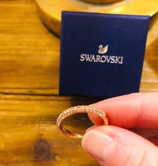 Anillo Oro Rosa Swarovski 