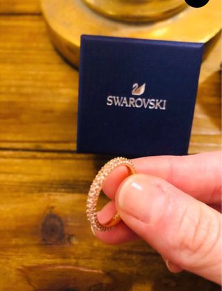 Anillo Oro Rosa Swarovski 