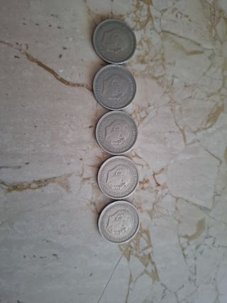 5 monedas de Franco 1957
