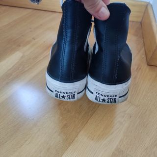 Converse negras piel plataforma
