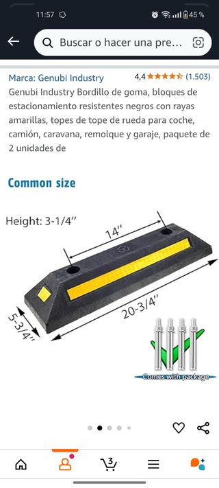 Bordillos goma parking nuevo