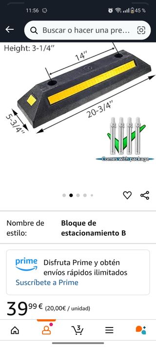 Bordillos goma parking nuevo