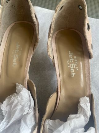 Zapatos tacon beige Jet Set