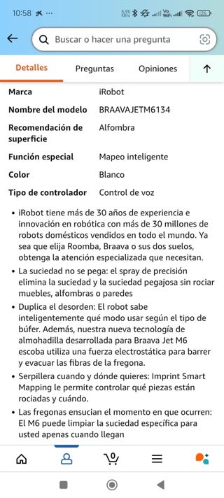 Robot fregasuelos braava jet M6