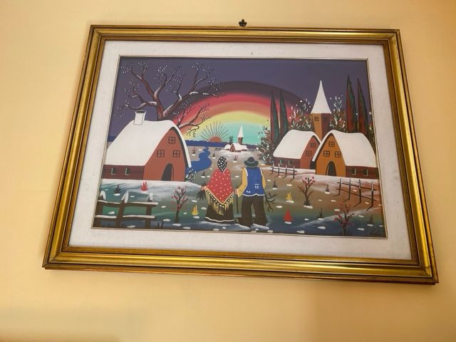 6 quadri naif di Gino Agnelli con cornice