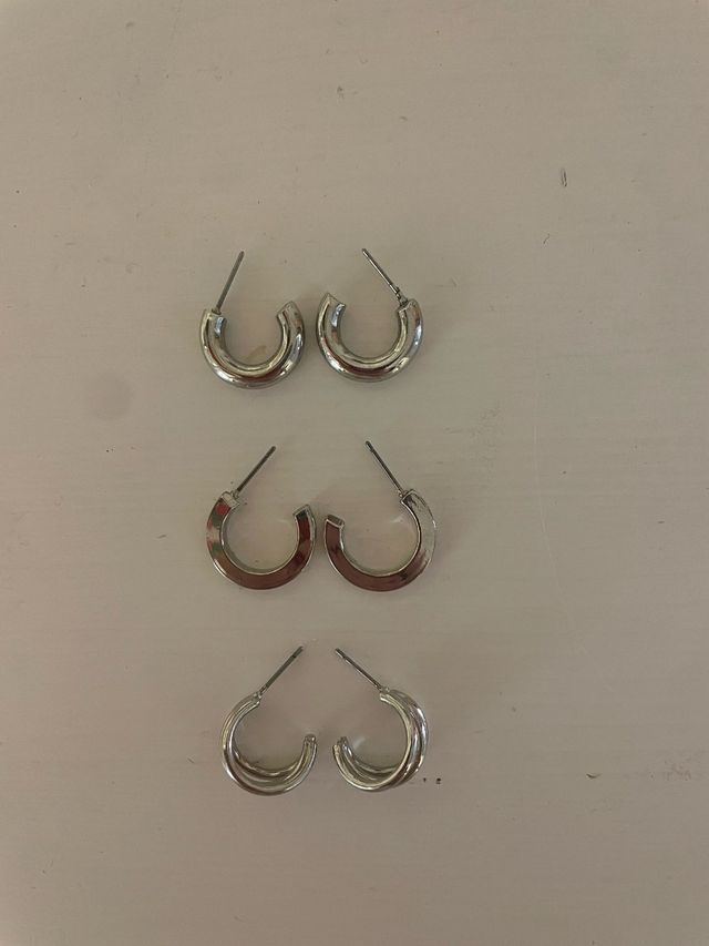 Pendientes plateados