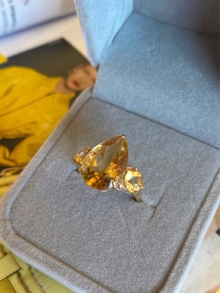 Anillo oro 14k con citrinos 