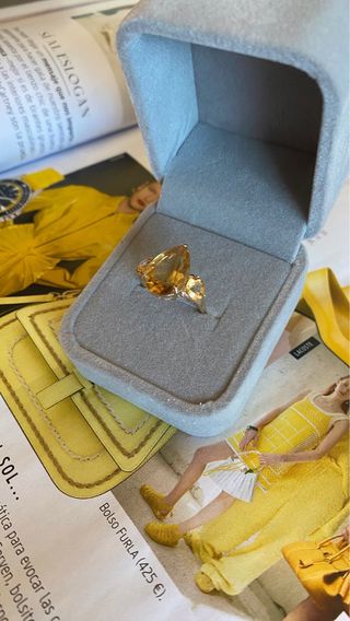 Anillo oro 14k con citrinos 