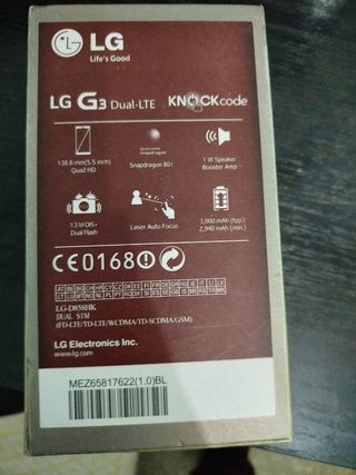 Caja LG g3 con Accesorios
