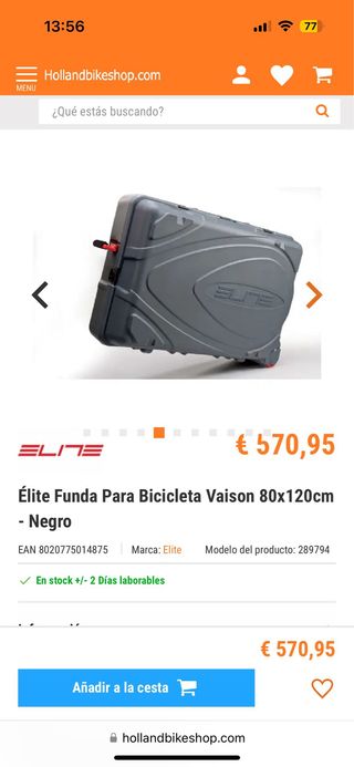 Élite Funda Para Bicicleta Vaison 80x120cm  Negro