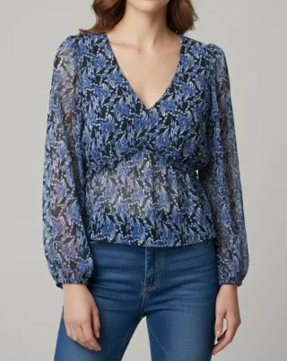 Blusa estampada gasa mujer XS