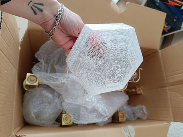 Lampara techo dorada vintage