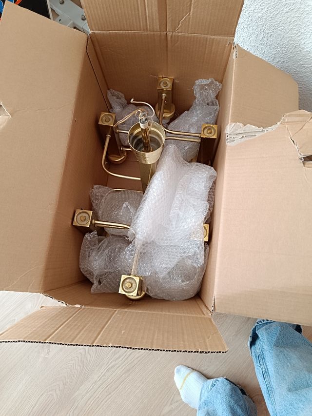 Lampara techo dorada vintage