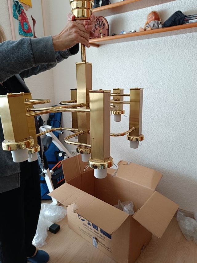 Lampara techo dorada vintage