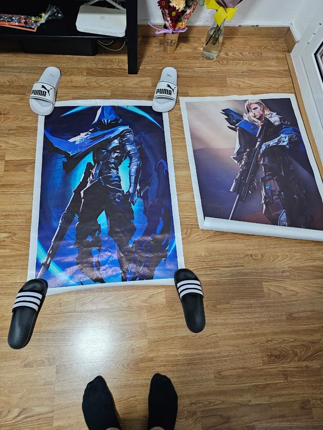 Lote de 5 posters de tela de anime