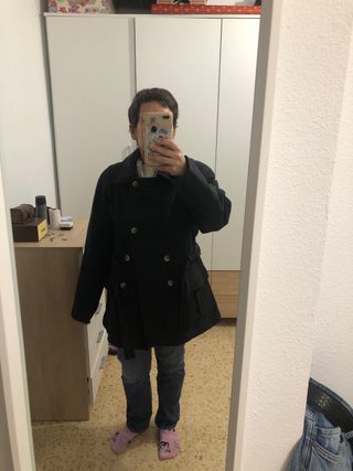 Abrigo paño gris