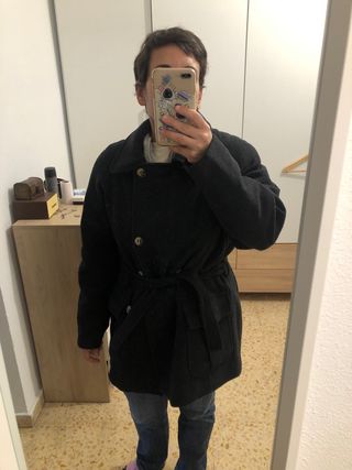 Abrigo paño gris