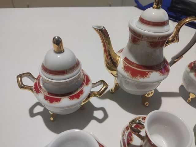 Servizio da caffè in porcellana giocattolo vintage