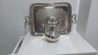 Juego de café bañado en plata 