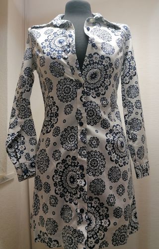 Camicia - vestito vintage fiori blu