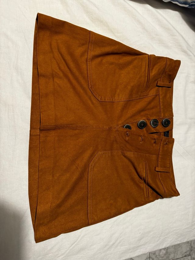 Falda Zara TRF camel