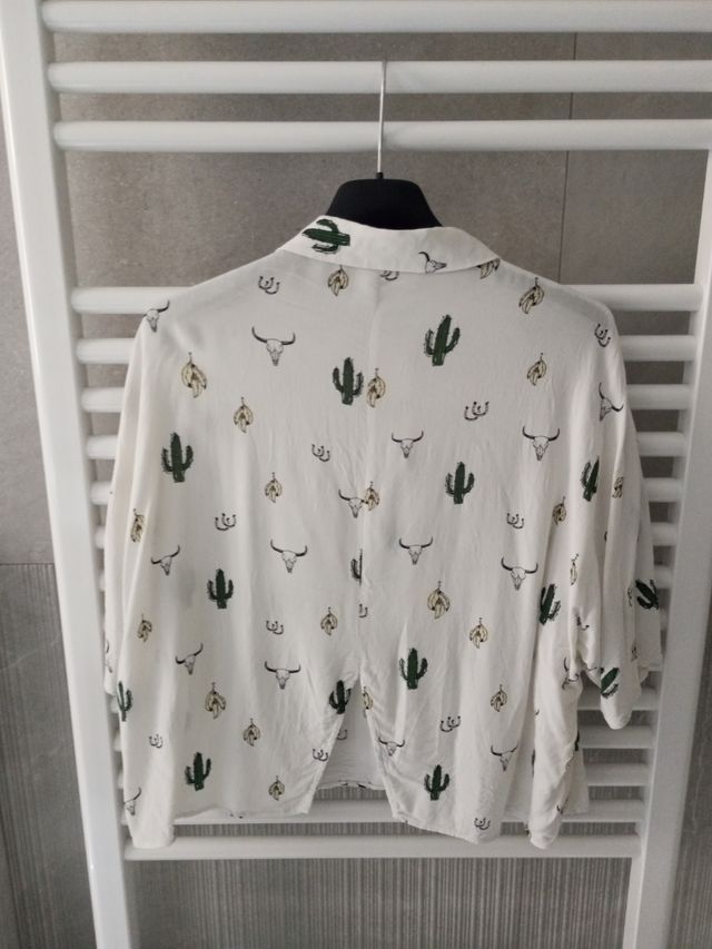 Camicia a mezze maniche con cactus