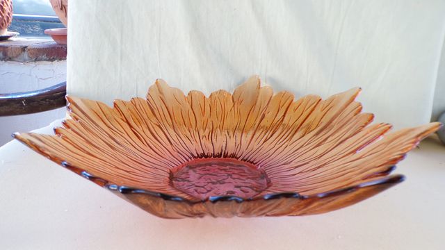 Cuenco de cristal de color mandarina