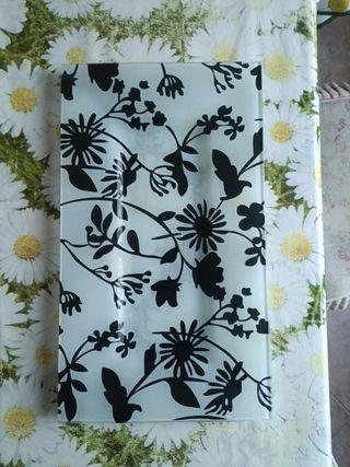 Centrotavola di vetro in decoupage 