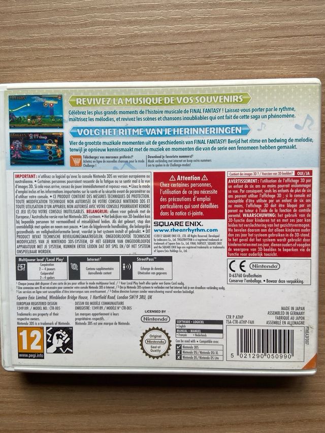 Final Fantasy Theatrhythm 3DS juego Nintendo