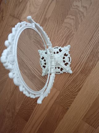 Espejo tocador maquillaje retro blanco vintage