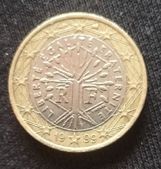 Moneda 1 euro Francia año 1999