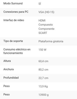 Televisión con soporte pared LG 32LG2000