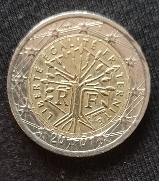 Moneda de 2 euros con defecto Francia