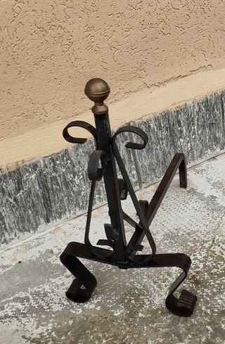 Coppia di alari vintage per camino