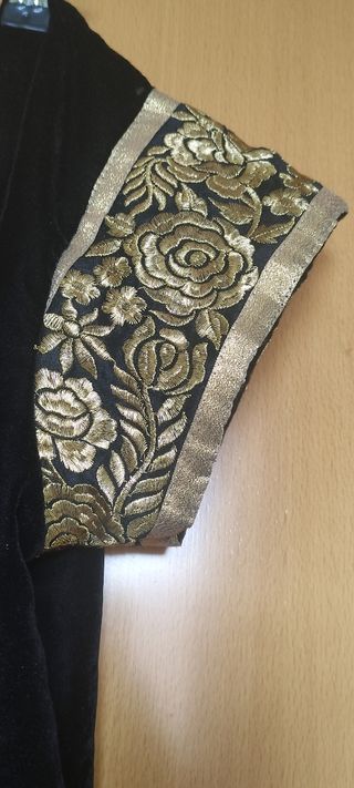 Bollywood conjunto blanco, negro y dorado